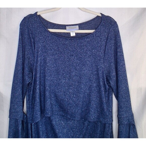 Motherhood Maternity Nursing Dress Heathered Blue Size L - Picture 3 of 14